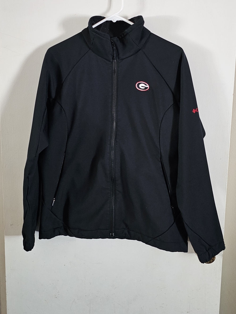 Columbia University of Georgia Black Zip-Front Softshell Jacket